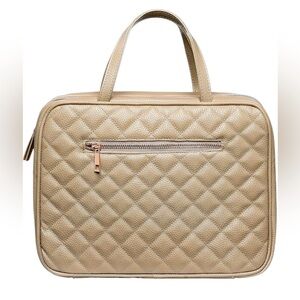 Ms Lovely Toiletry Vegan Bag Tan New